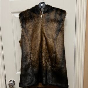 Faux Fur Brown and Black Vest